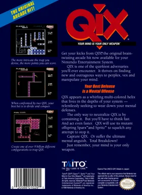 QIX (USA) box cover back